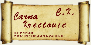 Čarna Kreclović vizit kartica